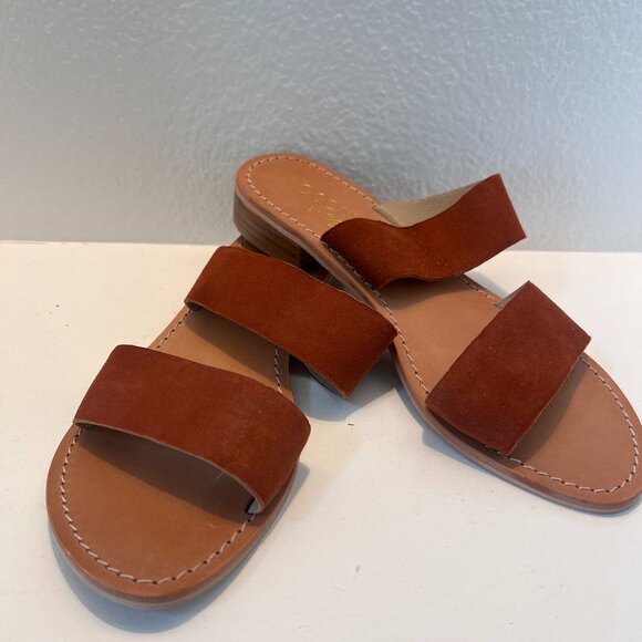 NWOT Coconuts by Matisse Leather 2 Strap Slip On Sandals - Limelight - Size 9 - Picture 4 of 10